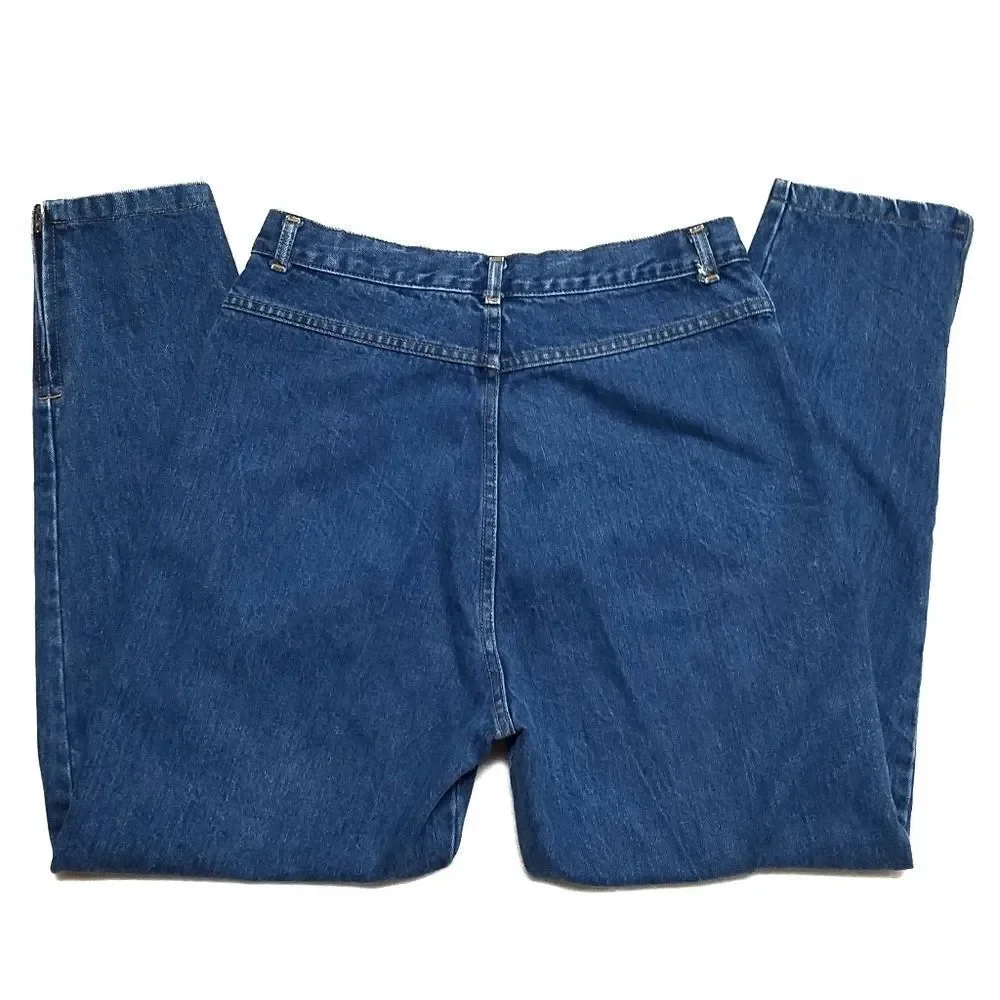 VINTAGE 90s Ultra High Rise Zipper Leg Jeans DR